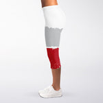 Texas State Flag Print Women's Capri Leggings