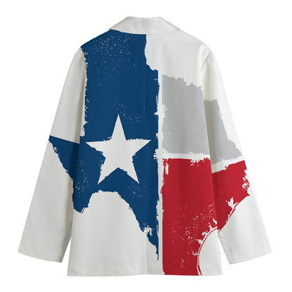 Texas State Flag Print Women's Cotton Blazer