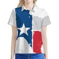 Texas State Flag Print Women's Polo Shirt
