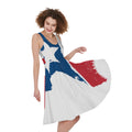 Texas State Flag Print Sleeveless Knee Length Dress