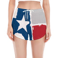 Texas State Flag Print Women's Split Running Shorts