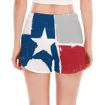 Texas State Flag Print Women's Split Running Shorts