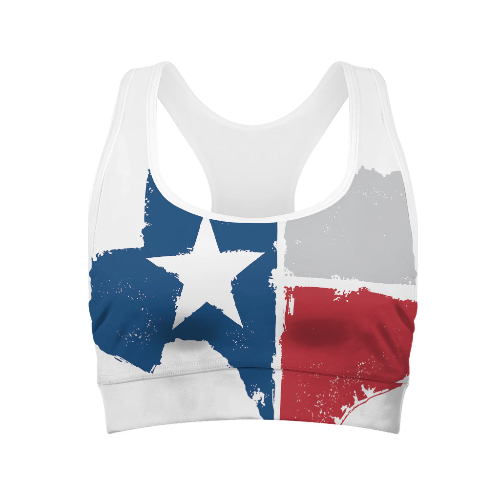 Texas State Flag Print Women's Sports Bra