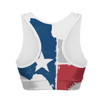 Texas State Flag Print Women's Sports Bra