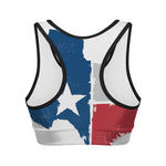 Texas State Flag Print Women's Sports Bra