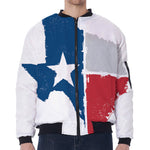 Texas State Flag Print Zip Sleeve Bomber Jacket