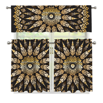 Thai Mandala Print 3 Piece Kitchen Curtains