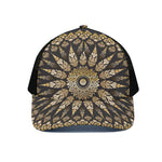 Thai Mandala Print Black Mesh Trucker Cap