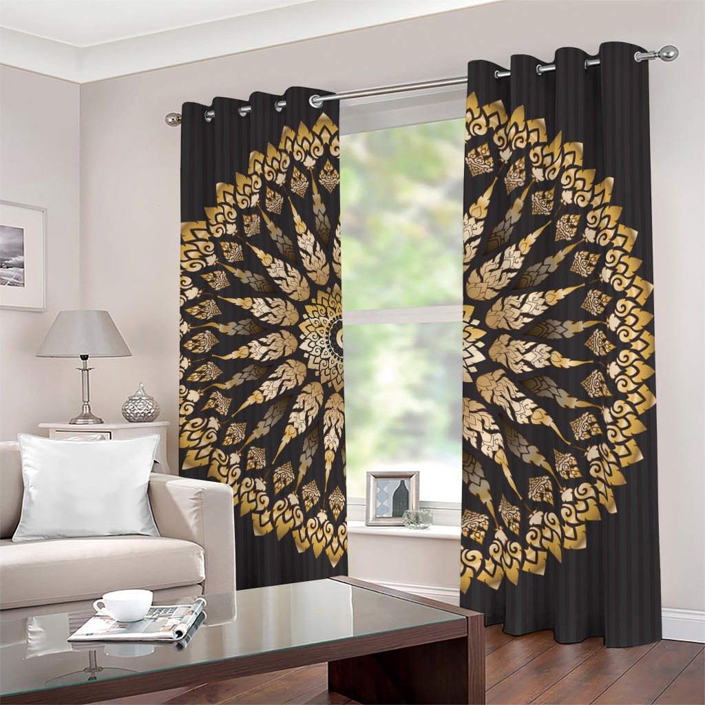 Thai Mandala Print Blackout Grommet Curtains