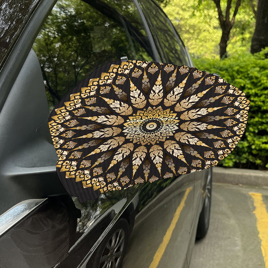 Thai Mandala Print Car Side Mirror Covers