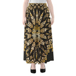 Thai Mandala Print Chiffon Maxi Skirt