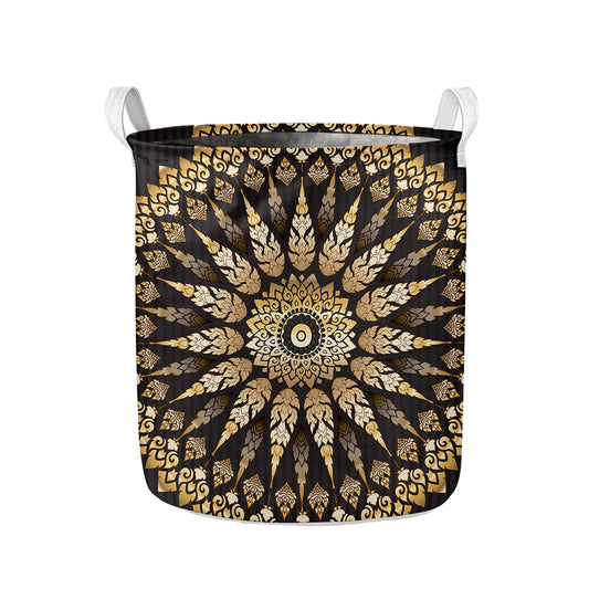 Thai Mandala Print Collapsible Laundry Basket