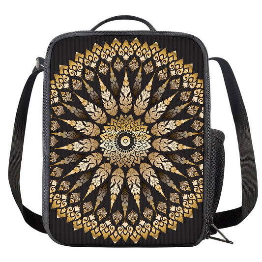 Thai Mandala Print Crossbody Lunch Bag