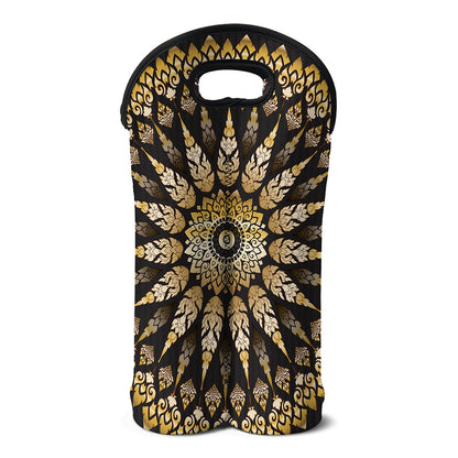 Thai Mandala Print Double Neoprene Wine Tote