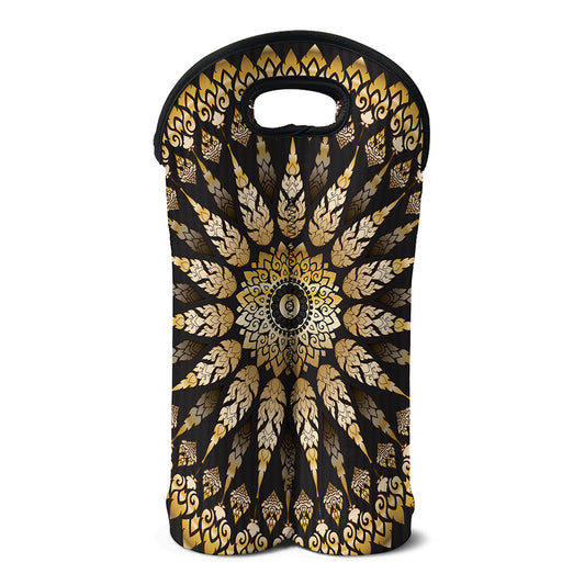 Thai Mandala Print Double Neoprene Wine Tote