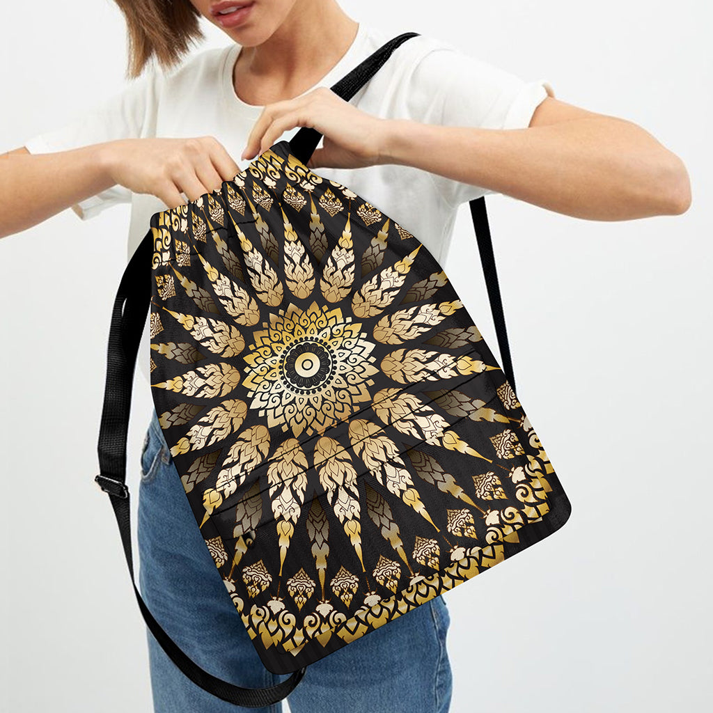 Thai Mandala Print Drawstring Backpack
