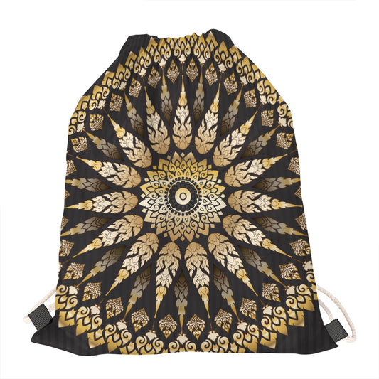 Thai Mandala Print Drawstring Bag