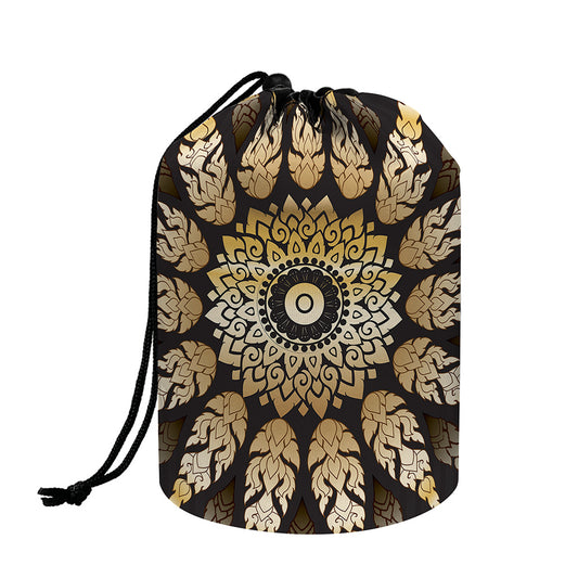 Thai Mandala Print Drawstring Makeup Bag