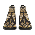 Thai Mandala Print Flat Ankle Boots