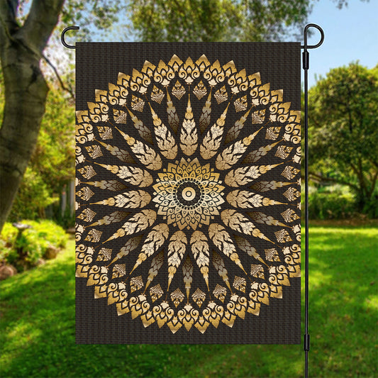 Thai Mandala Print Garden Flag
