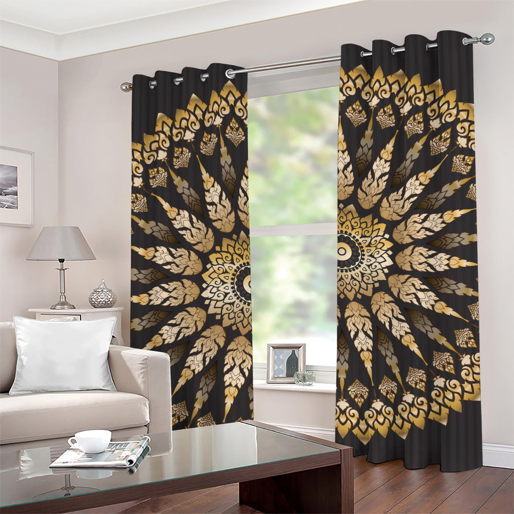 Thai Mandala Print Grommet Curtains