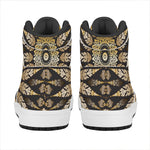 Thai Mandala Print High Top Leather Sneakers