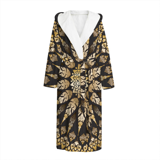 Thai Mandala Print Hooded Bathrobe