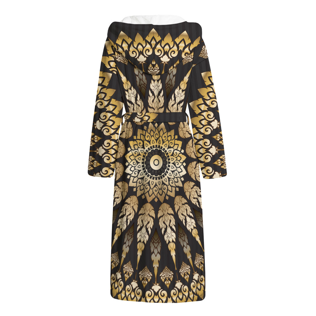 Thai Mandala Print Hooded Bathrobe