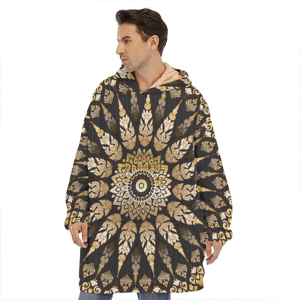 Thai Mandala Print Hoodie Blanket