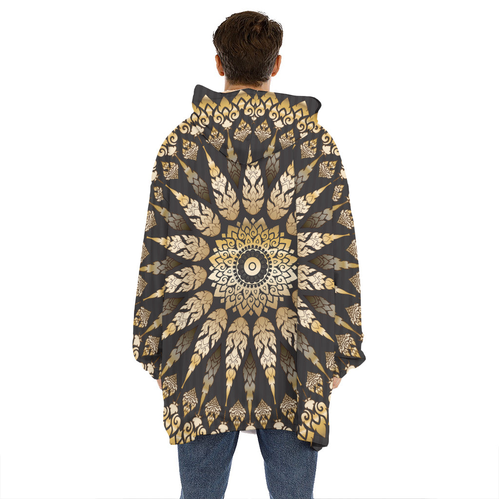 Thai Mandala Print Hoodie Blanket