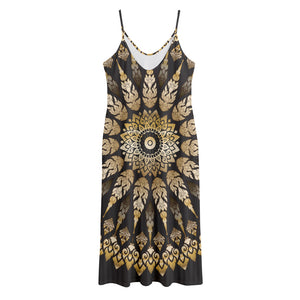 Thai Mandala Print Jersey Midi Cami Dress