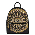 Thai Mandala Print Leather Backpack
