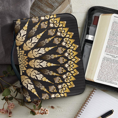 Thai Mandala Print Leather Bible Cover