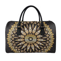 Thai Mandala Print Leather Duffel Bag