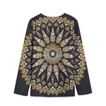 Thai Mandala Print Long Sleeve Short Coat