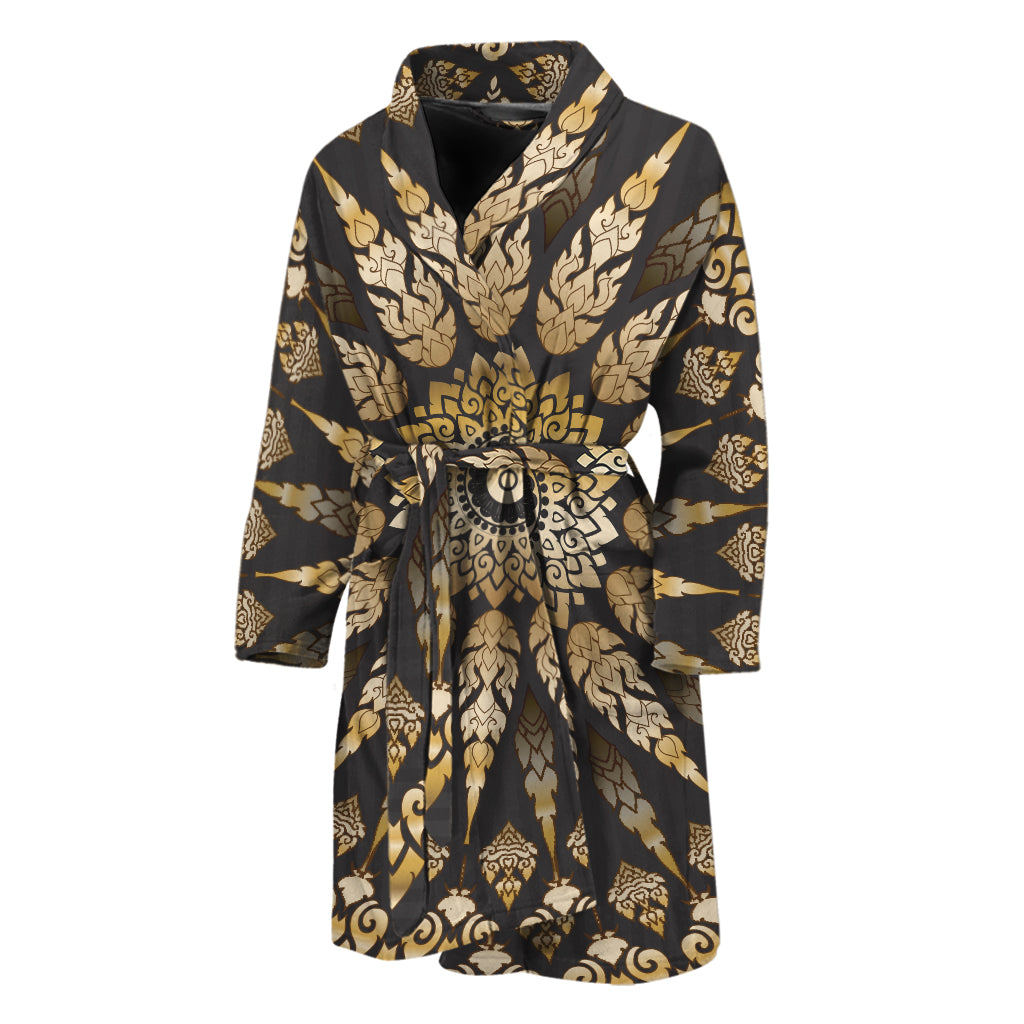 Thai Mandala Print Men's Bathrobe
