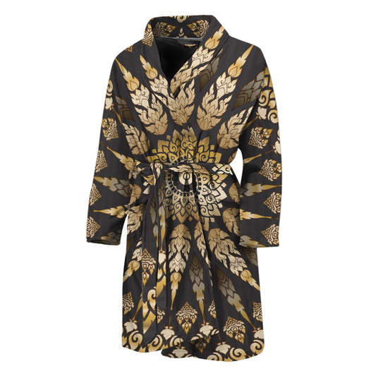 Thai Mandala Print Men's Bathrobe