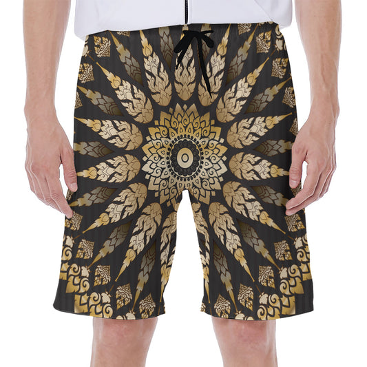 Thai Mandala Print Men's Beach Shorts