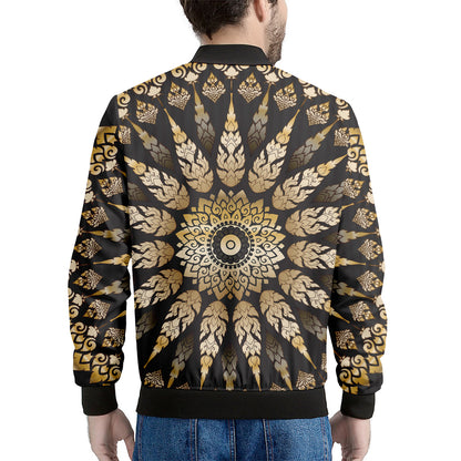 Thai Mandala Print Men's Bomber Jacket
