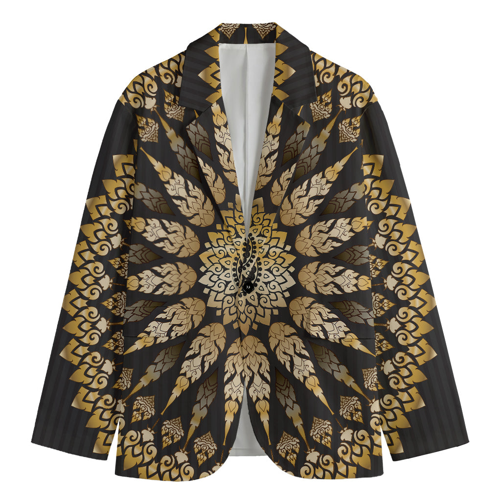 Thai Mandala Print Men's Cotton Blazer