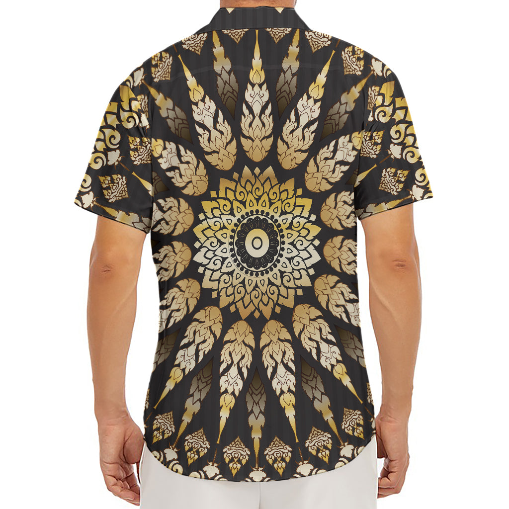 Thai Mandala Print Men's Deep V-Neck Shirt