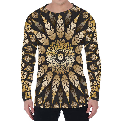 Thai Mandala Print Men's Long Sleeve T-Shirt