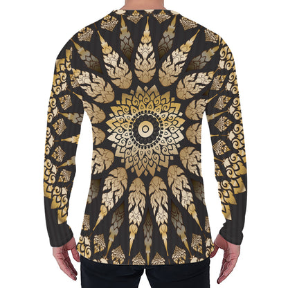 Thai Mandala Print Men's Long Sleeve T-Shirt