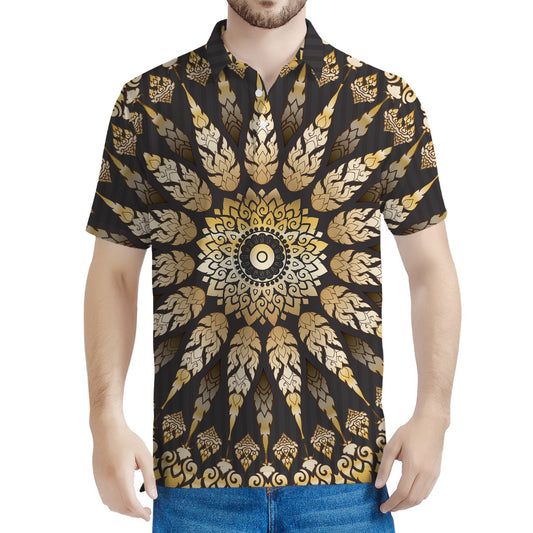 Thai Mandala Print Men's Polo Shirt