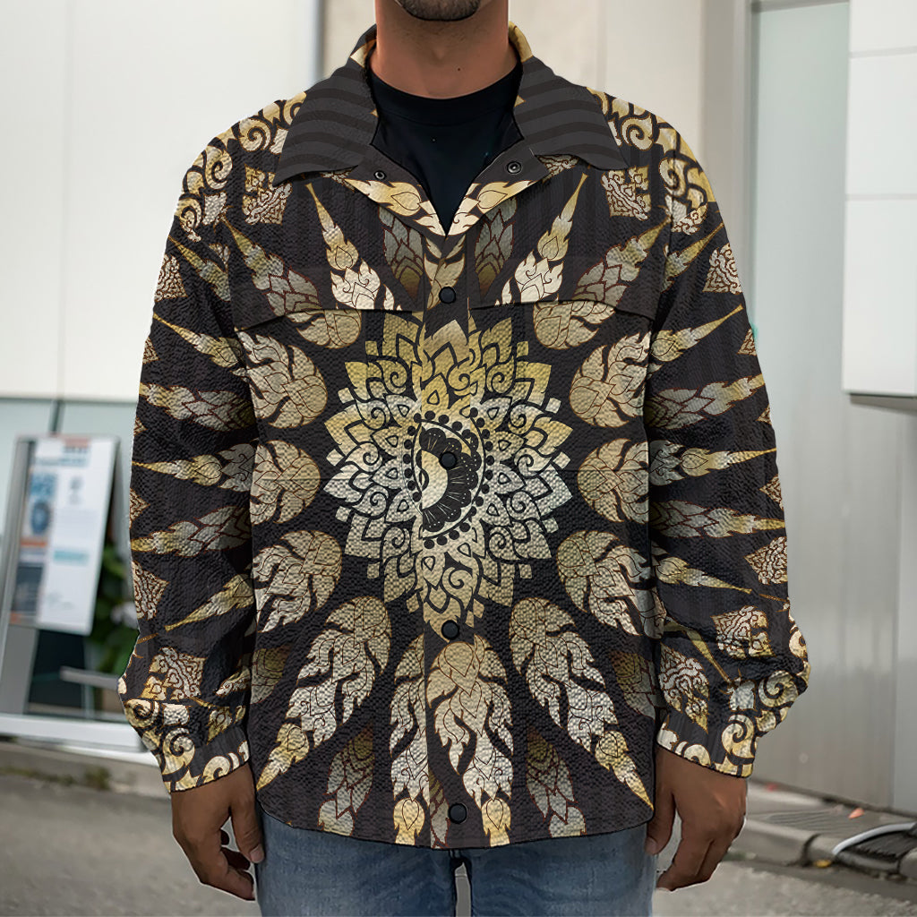 Thai Mandala Print Men's Shirt Jacket