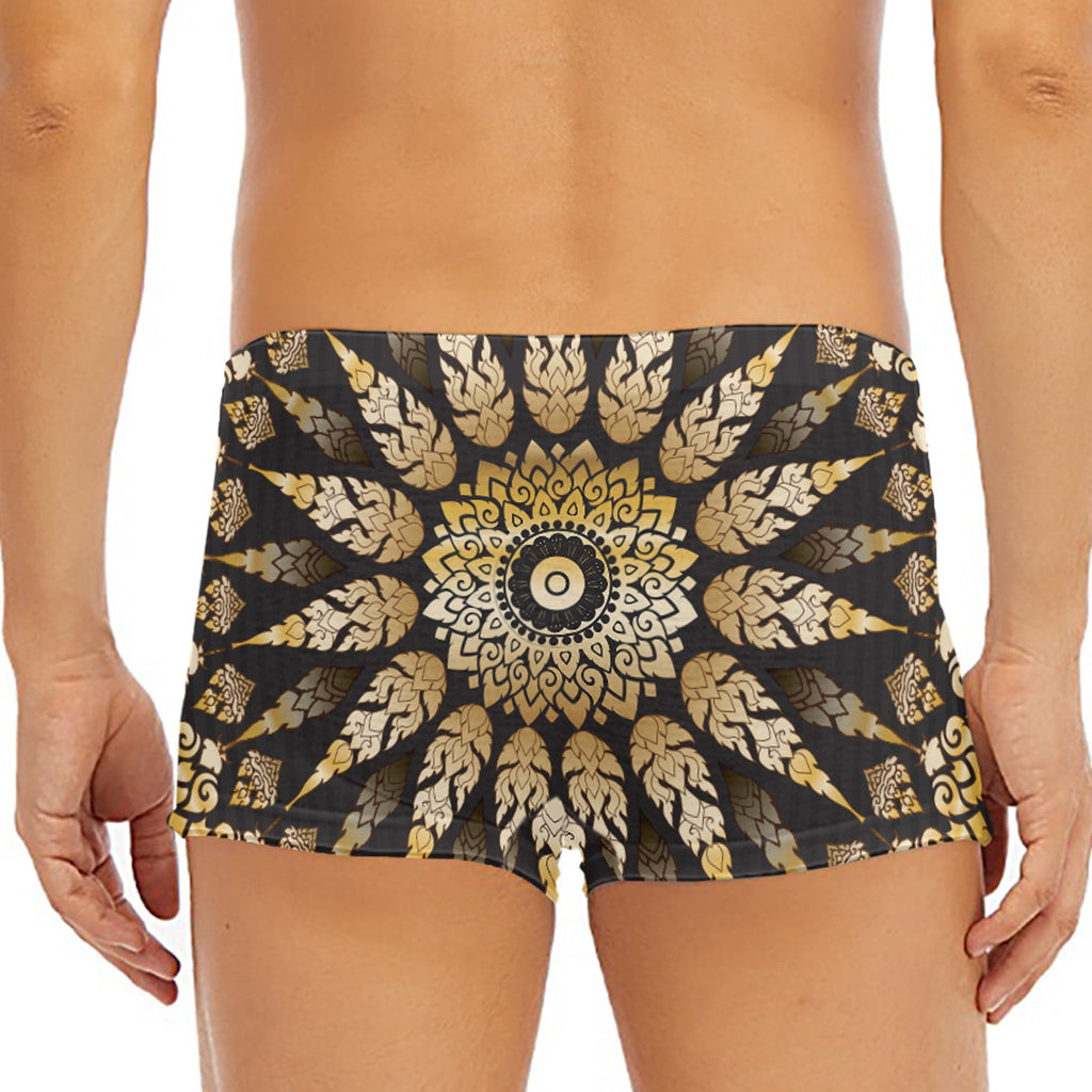 Thai Mandala Print Men's Short Boxer Briefs