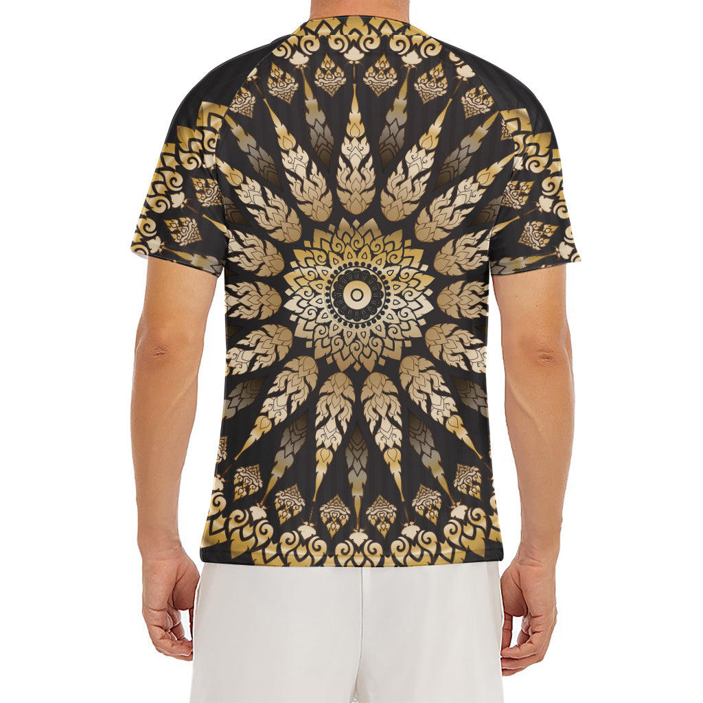 Thai Mandala Print Men's Short Sleeve Rash Guard