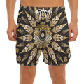 Thai Mandala Print Men's Split Running Shorts