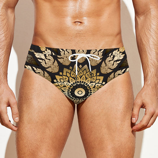 Thai Mandala Print Men's Swim Briefs