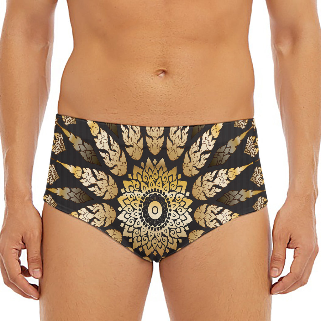 Thai Mandala Print Men's Triangle Swim Briefs